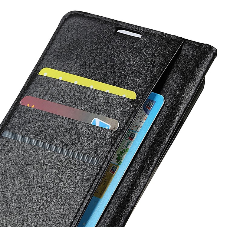 Litchi Skin PU Leather Wallet Case for Xiaomi Pocophone F1 / Poco F1 (India) - Black-4