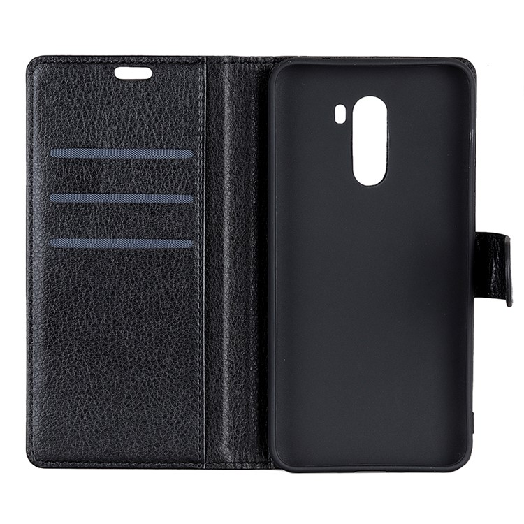 Litchi Skin PU Leather Wallet Case for Xiaomi Pocophone F1 / Poco F1 (India) - Black-6