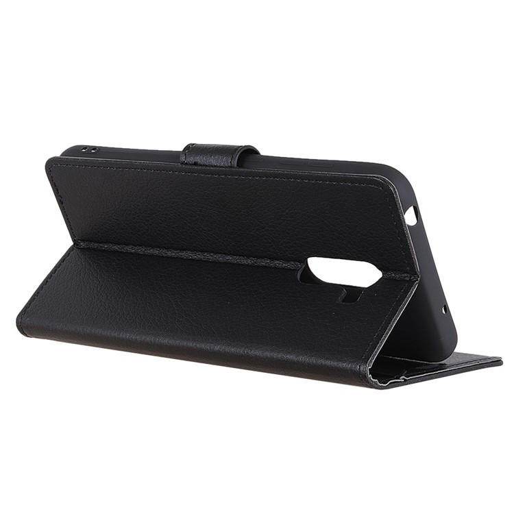 Litchi Skin PU Leather Wallet Case for Xiaomi Pocophone F1 / Poco F1 (India) - Black-7