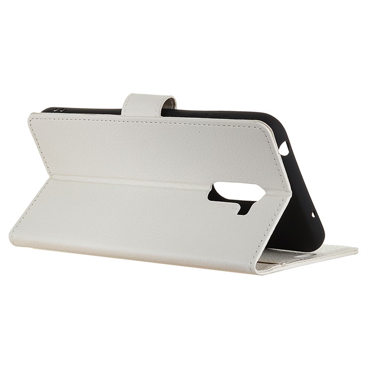 Litchi Skin PU Leather Cover Wallet Stand Phone Shell for Xiaomi Pocophone F1 / Poco F1 (India) - White-6