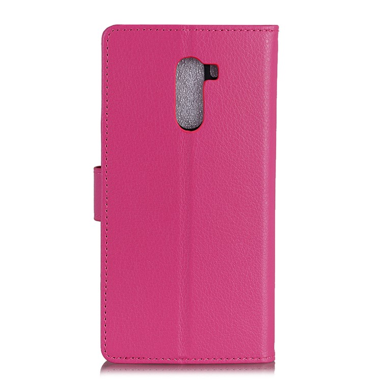 Litchi Skin PU Leather Shell Wallet Stand Cell Phone Case for Xiaomi Pocophone F1 / Poco F1 (India) - Rose-4