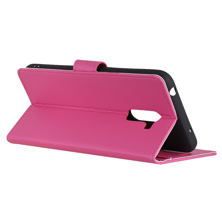Litchi Skin PU Leather Shell Wallet Stand Cell Phone Case for Xiaomi Pocophone F1 / Poco F1 (India) - Rose-6