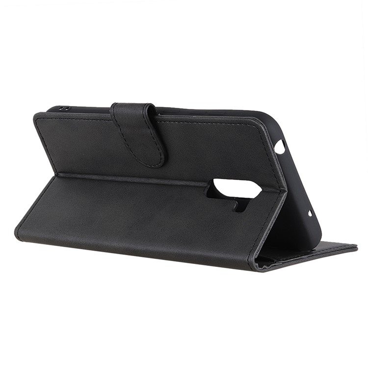 Matte PU Leather Cell Phone Case Stand Wallet Cover for Xiaomi Pocophone F1 / Poco F1 (India) - Black-9