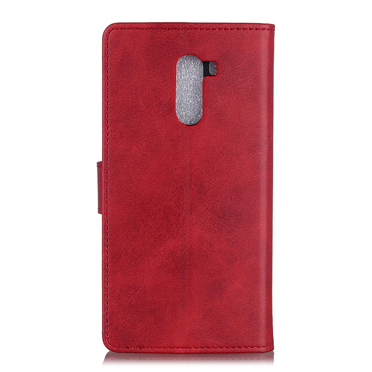 Matte PU Leather Cell Phone Cover Stand Wallet Case for Xiaomi Pocophone F1 / Poco F1 (India) - Red-5