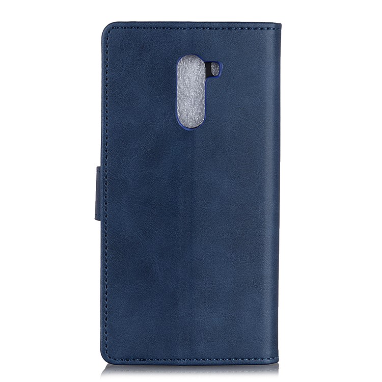 Matte PU Leather Mobile Phone Shell Stand Wallet Case for Xiaomi Pocophone F1 / Poco F1 (India) - Blue-6