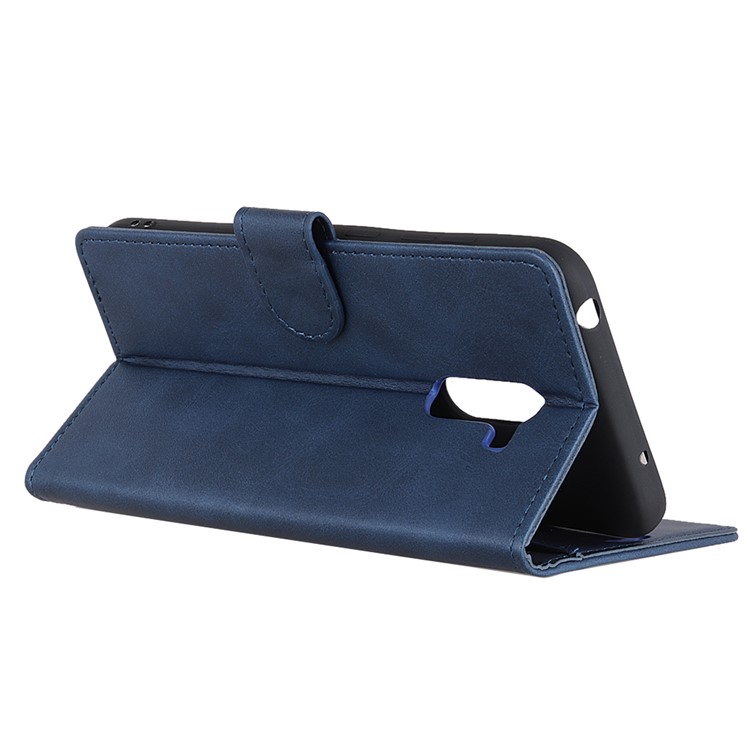 Matte PU Leather Mobile Phone Shell Stand Wallet Case for Xiaomi Pocophone F1 / Poco F1 (India) - Blue-8