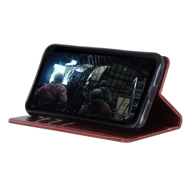 Crazy Horse Leather Shell for Xiaomi Pocophone F1 / Poco F1 (India) Wallet Stand Phone Case - Brown-6