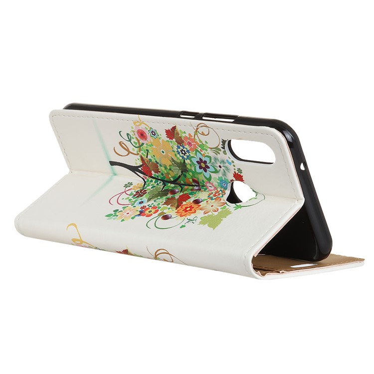 Pattern Printing Leather Stand Wallet Case for Xiaomi Redmi Note 6 Pro - Colorized Tree-6