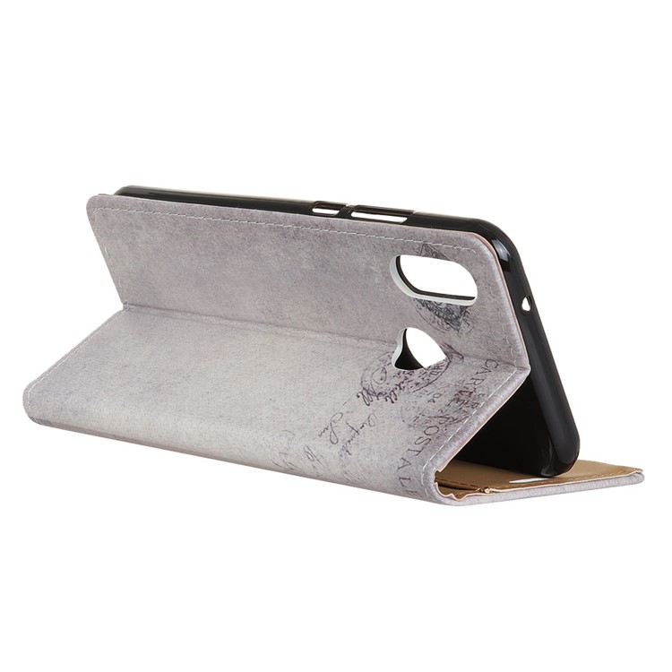Pattern Printing Leather Stand Wallet Flip Casing for Xiaomi Redmi Note 6 Pro - Cat Holding Heart and American Flag-6
