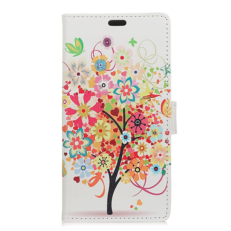 Pattern Printing Leather Stand Wallet Mobile Cover for Xiaomi Redmi Note 6 Pro - Flower Tree-2