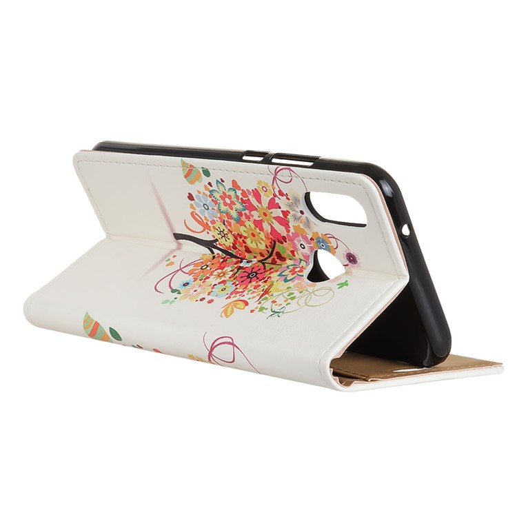 Pattern Printing Leather Stand Wallet Mobile Cover for Xiaomi Redmi Note 6 Pro - Flower Tree-6