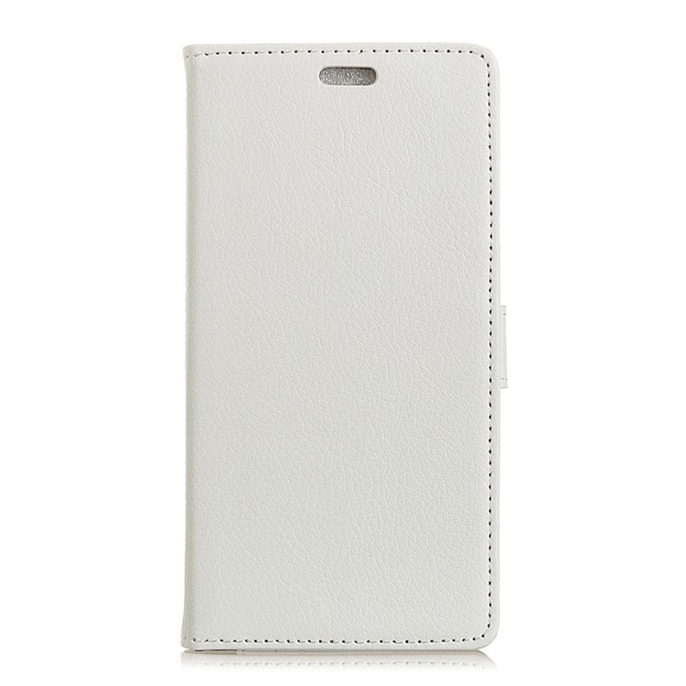 Litchi Skin Wallet Leather Stand Cover for Xiaomi Redmi Note 6 Pro - White-2