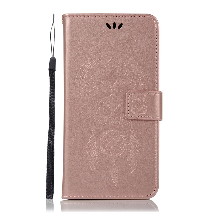 Impressum Eule Traumfänger Lederhülle Mit Portemonnaie Ständer Für Xiaomi Pocophone F1 / Poco F1 (Indien) - Roségold-2