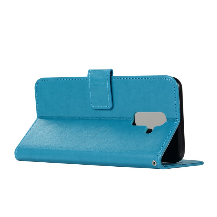 Impressum Eule Traumfänger PU Leder Handyhülle Mit Ständer Für Xiaomi Pocophone F1 / Poco F1 (Indien) - Blau-4
