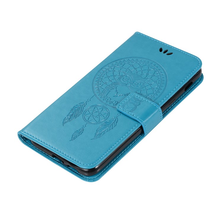 Impressum Eule Traumfänger PU Leder Handyhülle Mit Ständer Für Xiaomi Pocophone F1 / Poco F1 (Indien) - Blau-5