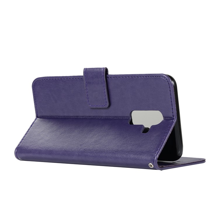 Imprint Owl Dream Catcher Wallet Leather Magnetic Mobile Casing for Xiaomi Pocophone F1 / Poco F1 (India) - Purple-4