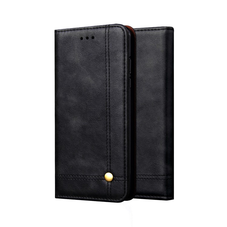 Auto-absorbed Crazy Horse Vintage Leather Wallet Case for Xiaomi Pocophone F1 / Poco F1 (India) - Black-1