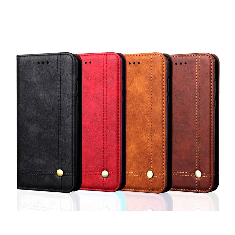 Auto-absorbed Crazy Horse Vintage Leather Wallet Case for Xiaomi Pocophone F1 / Poco F1 (India) - Black-10