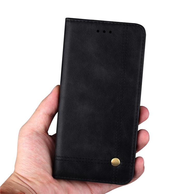 Auto-absorbed Crazy Horse Vintage Leather Wallet Case for Xiaomi Pocophone F1 / Poco F1 (India) - Black-6