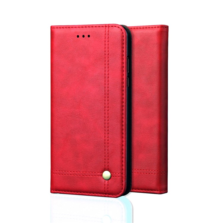 Auto-absorbed Crazy Horse Vintage Leather Phone Cover for Xiaomi Pocophone F1 / Poco F1 (India) - Red-1