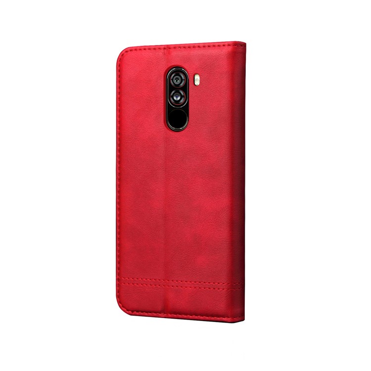 Auto-absorbed Crazy Horse Vintage Leather Phone Cover for Xiaomi Pocophone F1 / Poco F1 (India) - Red-3