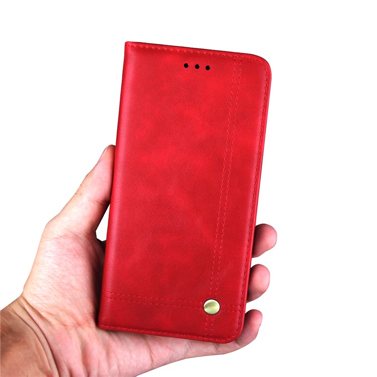 Auto-absorbed Crazy Horse Vintage Leather Phone Cover for Xiaomi Pocophone F1 / Poco F1 (India) - Red-5