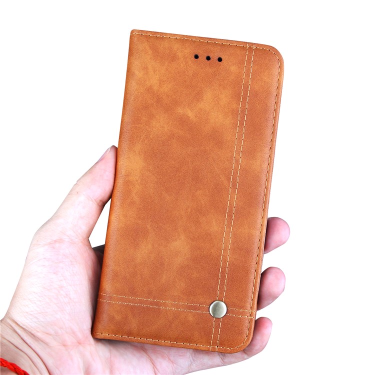 Auto-absorbed Crazy Horse Vintage Leather Mobile Shell for Xiaomi Pocophone F1 / Poco F1 (India) - Brown-5