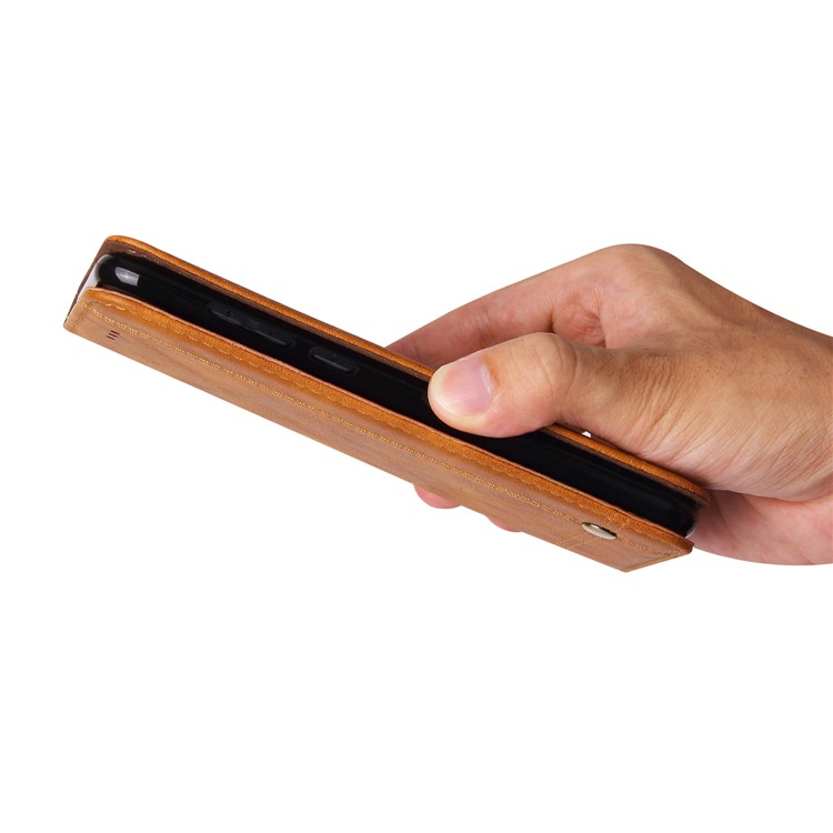 Auto-absorbed Crazy Horse Vintage Leather Mobile Shell for Xiaomi Pocophone F1 / Poco F1 (India) - Brown-6