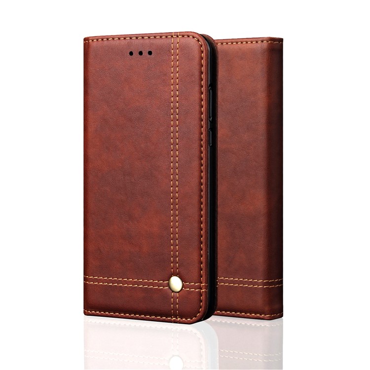 Auto-absorbed Crazy Horse Vintage PU Leather Cell Phone Cover for Xiaomi Pocophone F1 / Poco F1 (India) - Coffee-1