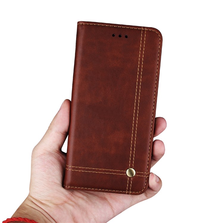 Auto-absorbed Crazy Horse Vintage PU Leather Cell Phone Cover for Xiaomi Pocophone F1 / Poco F1 (India) - Coffee-5