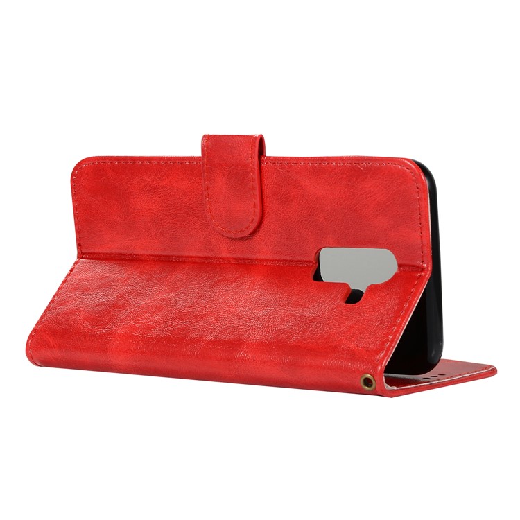 Premium Vintage PU Leather Magnetic Cell Phone Cover for Xiaomi Pocophone F1 / Poco F1 (India) - Red-4