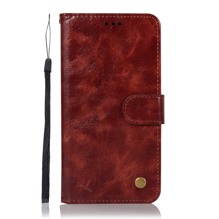 Premium Vintage PU Leather Protector Case with Stand for Xiaomi Pocophone F1 / Poco F1 (India) - Wine Red-2