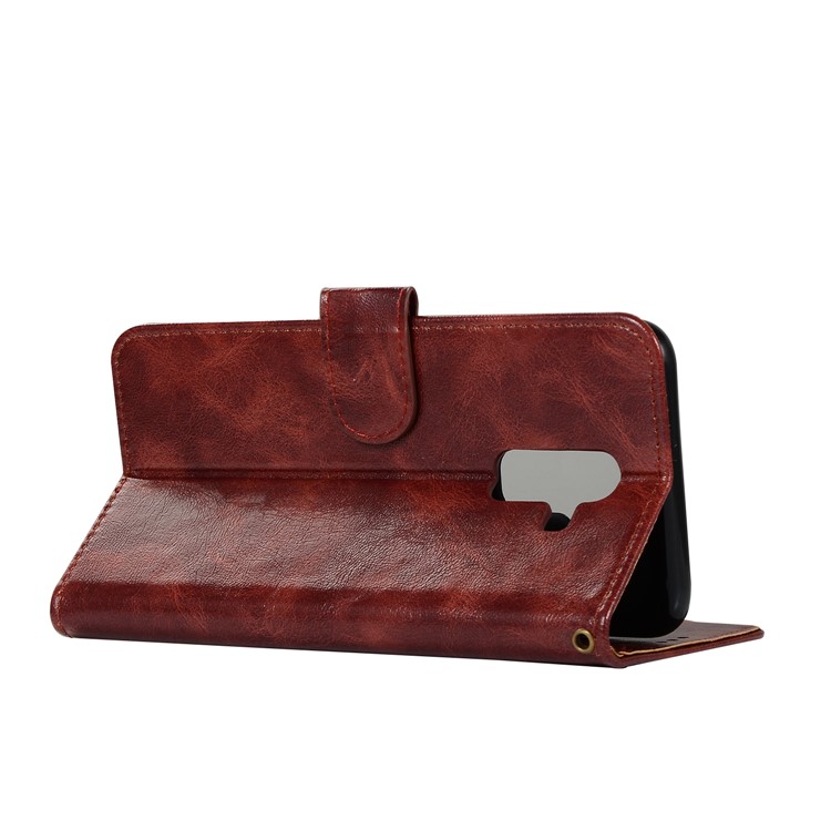Premium Vintage PU Leather Protector Case with Stand for Xiaomi Pocophone F1 / Poco F1 (India) - Wine Red-4