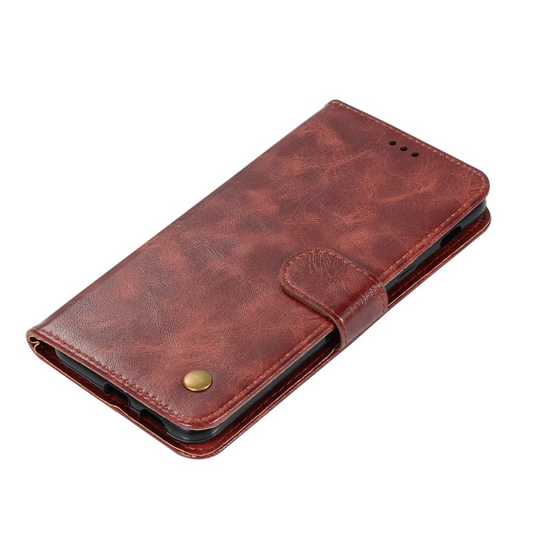 Premium Vintage PU Leather Protector Case with Stand for Xiaomi Pocophone F1 / Poco F1 (India) - Wine Red-5