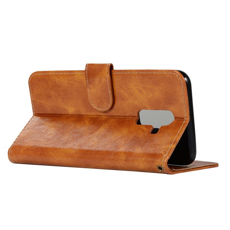 Premium Vintage PU Leather Case Accessory with Wallet for Xiaomi Pocophone F1 / Poco F1 (India) - Brown-4