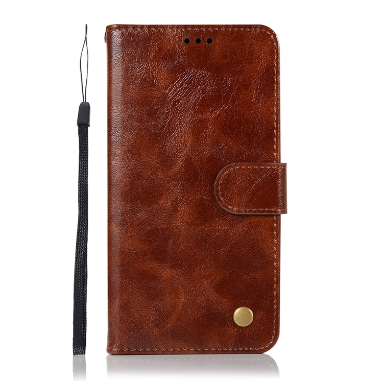 Premium Vintage PU Leather Case Wallet Phone Cover for Xiaomi Pocophone F1 / Poco F1 (India) - Coffee-2