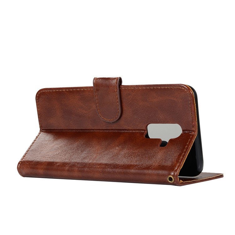 Premium Vintage PU Leather Case Wallet Phone Cover for Xiaomi Pocophone F1 / Poco F1 (India) - Coffee-4