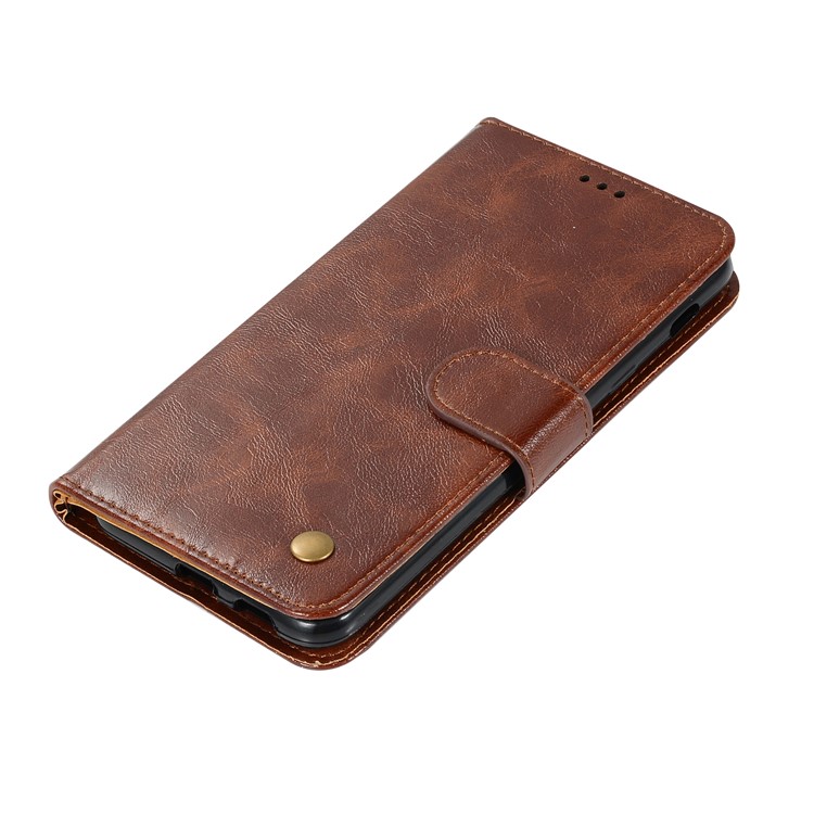 Premium Vintage PU Leather Case Wallet Phone Cover for Xiaomi Pocophone F1 / Poco F1 (India) - Coffee-5