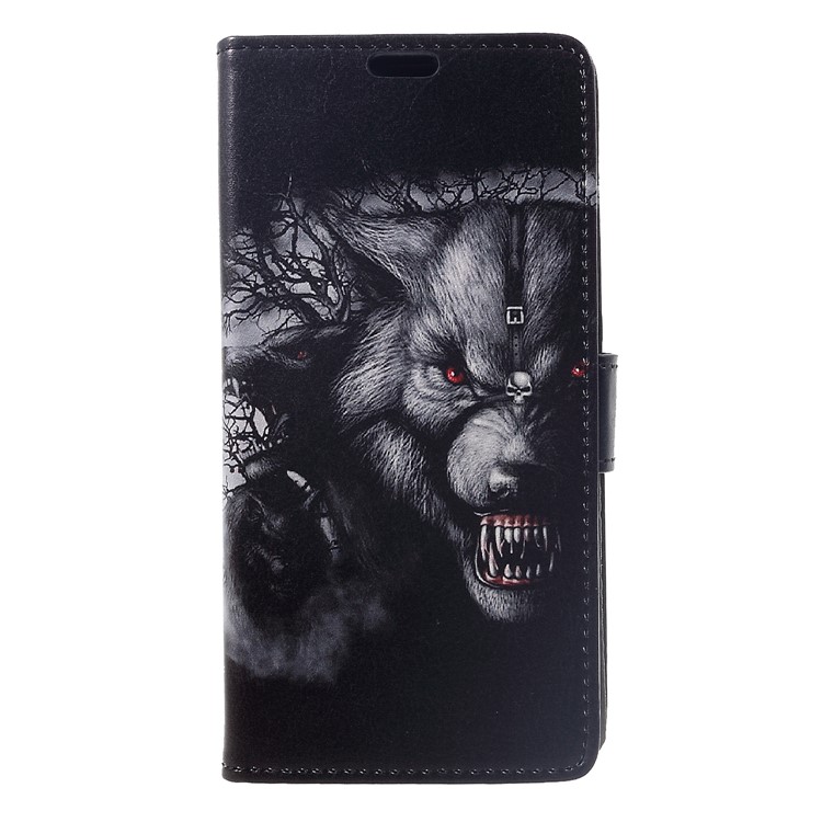 Pattern Printing Stand Leather Wallet Mobile Phone Casing for Xiaomi Pocophone F1 / Poco F1 (India) - Fierce Wolf-3