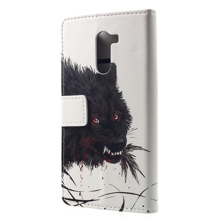 Pattern Printing Stand Leather Wallet Mobile Phone Case for Xiaomi Pocophone F1 / Poco F1 (India) - Black Wolf-2