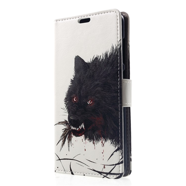 Pattern Printing Stand Leather Wallet Mobile Phone Case for Xiaomi Pocophone F1 / Poco F1 (India) - Black Wolf-3