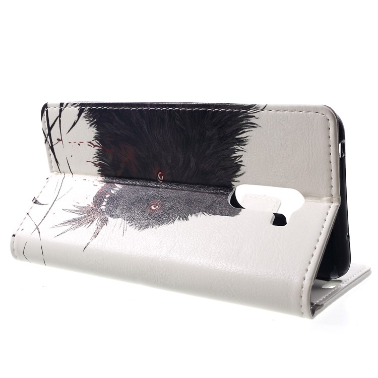 Pattern Printing Stand Leather Wallet Mobile Phone Case for Xiaomi Pocophone F1 / Poco F1 (India) - Black Wolf-4