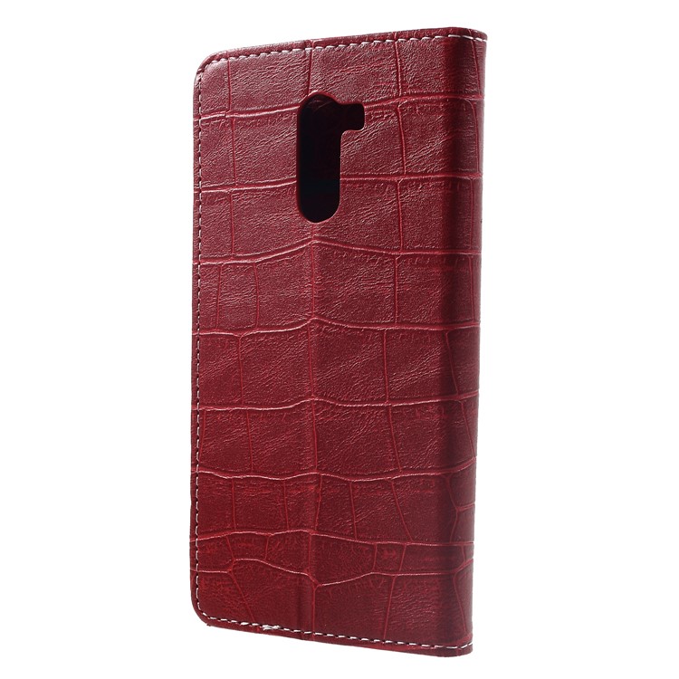 Vintage Crocodile Texture Wallet Stand Leather Case for Xiaomi Pocophone F1 / Poco F1 (India) - Red-2