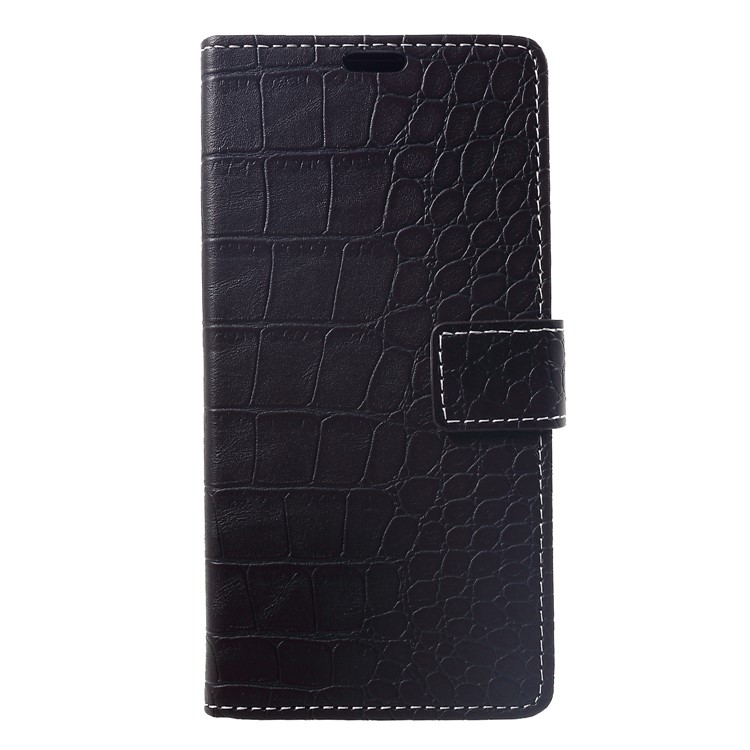 Vintage Crocodile Texture Wallet Stand Leather Casing for Xiaomi Pocophone F1 / Poco F1 (India) - Black-1