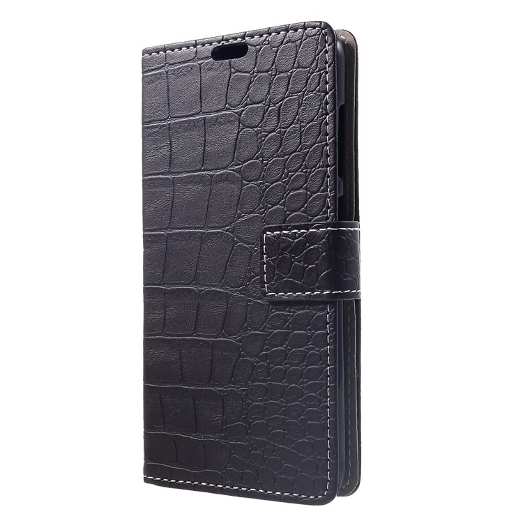 Vintage Crocodile Texture Wallet Stand Leather Casing for Xiaomi Pocophone F1 / Poco F1 (India) - Black-3