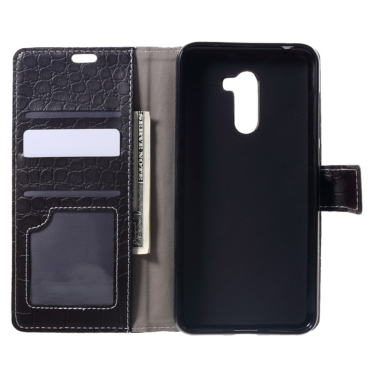 Vintage Crocodile Texture Wallet Stand Leather Casing for Xiaomi Pocophone F1 / Poco F1 (India) - Black-5