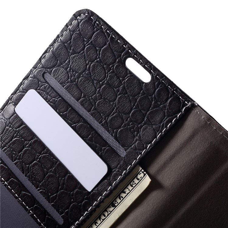 Vintage Crocodile Texture Wallet Stand Leather Casing for Xiaomi Pocophone F1 / Poco F1 (India) - Black-6