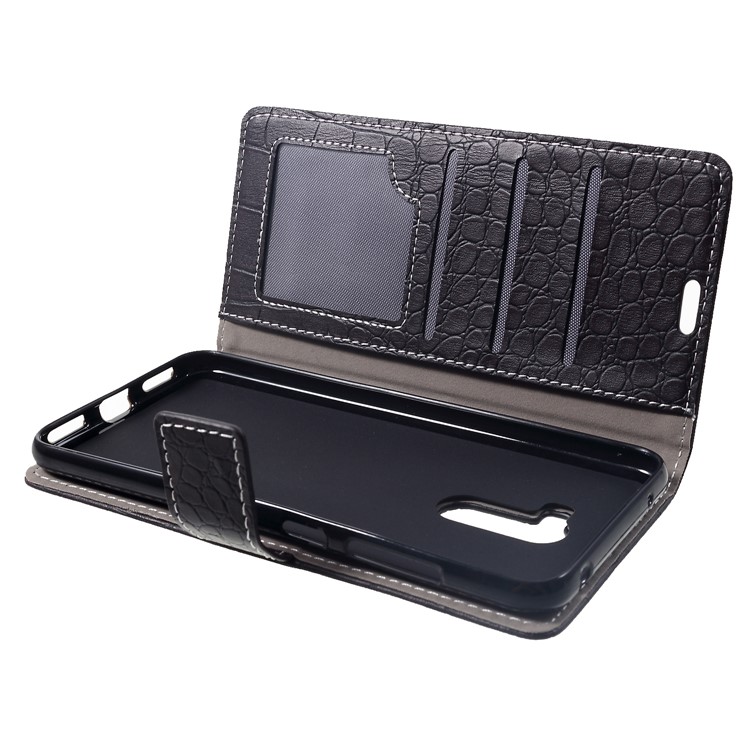 Vintage Crocodile Texture Wallet Stand Leather Casing for Xiaomi Pocophone F1 / Poco F1 (India) - Black-7