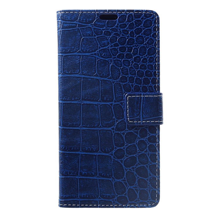 Vintage Crocodile Texture Wallet Stand Leather Shell for Xiaomi Pocophone F1 / Poco F1 (India) - Blue-1