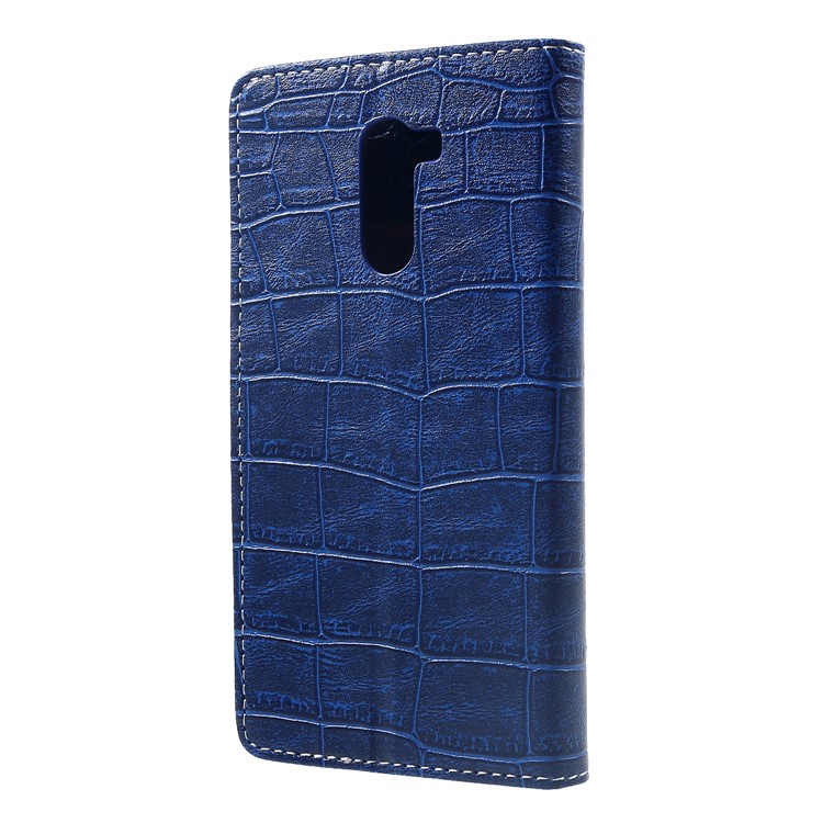 Vintage Crocodile Texture Wallet Stand Leather Shell for Xiaomi Pocophone F1 / Poco F1 (India) - Blue-2